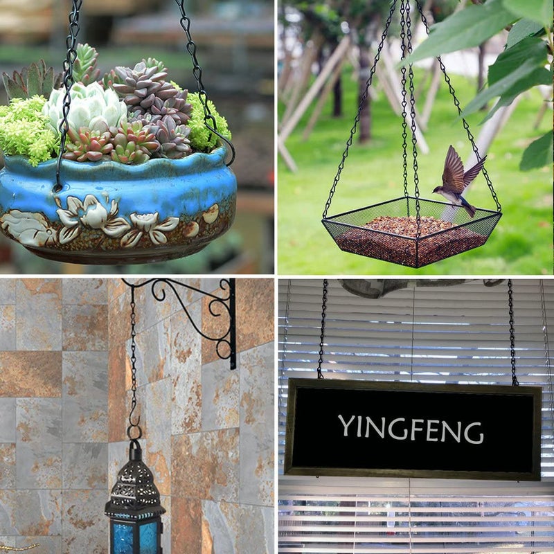 YINGFENG 10 Pack 9.5 Inch Black Hanging Chains, Garden Plant Hangers for Hanging Bird Feeders, Billboards, Chalkboards, Basket, Planters, Lanterns, Wind Chimes and Decorative Ornaments Etc. - Image 5